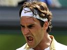 Roger Federer se raduje z výhry nad Nmcem Phillipem Kohlschreiberem