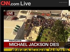 Zpravodajství CNN o úmrtí zpěváka Michaela Jacksona