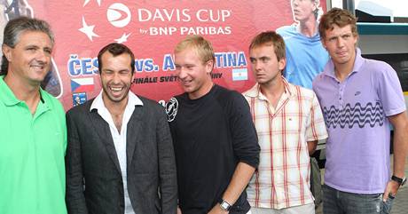 zleva Jaroslav Navrtil, Radek tpnek, Luk Dlouh, Ivo Min a Tom Berdych.