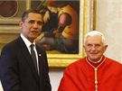 Barack Obama s manelkou Michelle u Papee  Benedikta XVI. (10. ervence 2009)