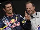 Mark Webber (vlevo) a Rubens Barrichello