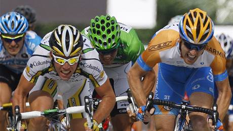 Mark Cavendish (vlevo) a Tyler Farrar (vpravo).