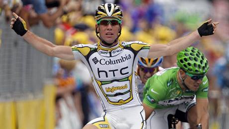 Mark Cavendish se raduje ze tetího etapového prvenství na letoní Tour de France