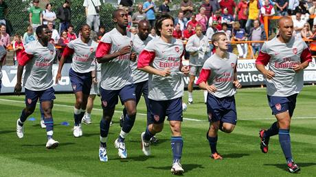 Tomá Rosický pi tréninku Arsenalu