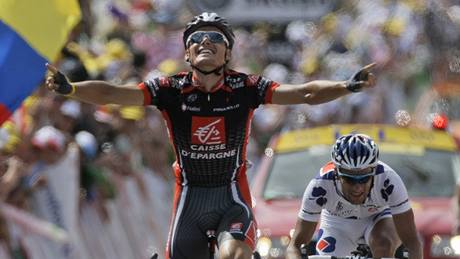 Luis-Léon Sánchez se raduje z triumfu v osmé etap Tour de France