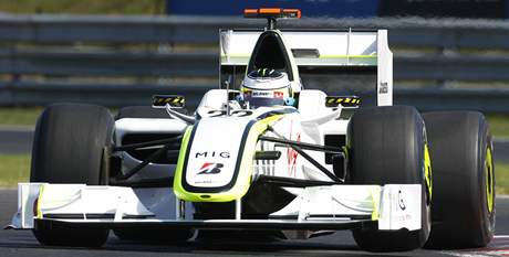 Prvn trnink na Velkou cenu Maarska, Jenson Button. 
