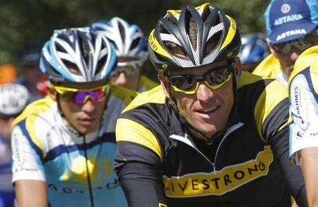 Lance Armstrong (vpravo), Alberto Contador