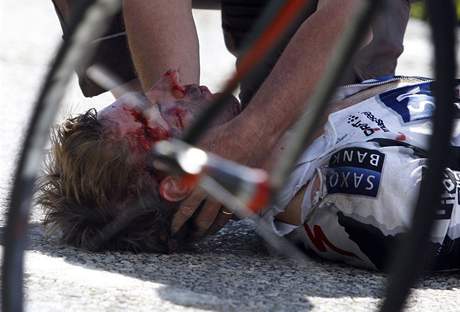 Jens Voigt po pdu na Tour de France