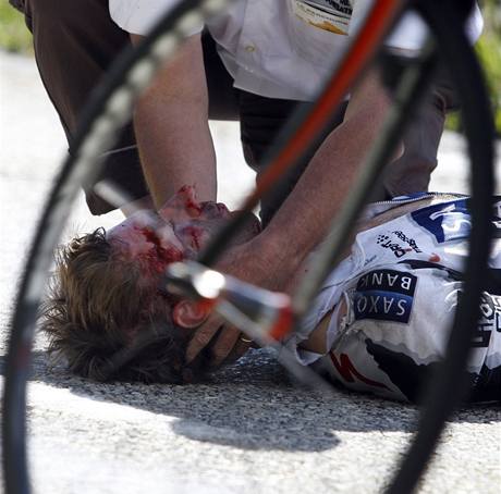 Jens Voigt po pdu na Tour de France