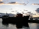 Rybáská lo v pístavu na ostrov Rab - Chorvatsko