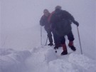Výstup na Mont Blanc (4 810 m). Stoupání po vrcholovém hebenu