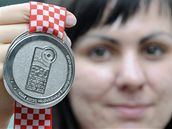 Stelkyn Lenka Marukov-Hykov s medail z mistrovstv Evropy.
