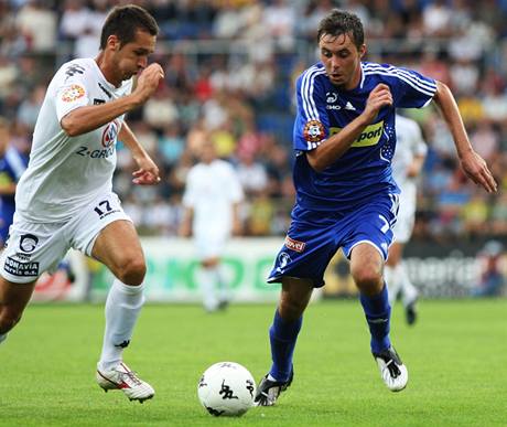 Slovácko - Olomouc: Michal Ordo (vpravo) a Peter Struhár (vlevo)