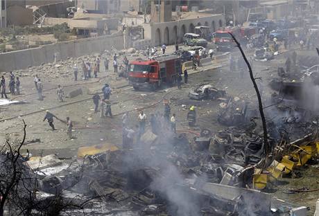 Výbuch v Bagdádu poškodil řadu budov v Zelené zóně (19.8. 2009)