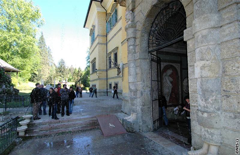 Rakousko, vodní hrátky na zámku Hellbrunn