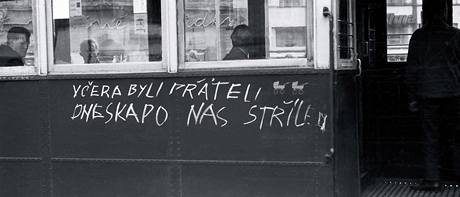 21. srpen 1968 v Brně - náměstí Svobody