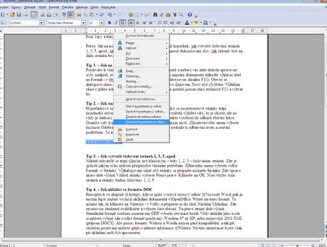Tipy a triky OpenOffice.org Writer