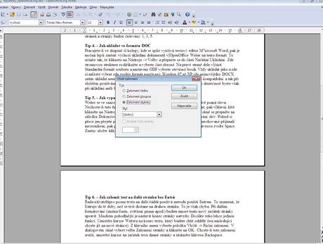 Tipy a triky OpenOffice.org Writer