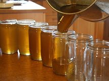 Čistý med, který se už jen slije do čistých sklenic