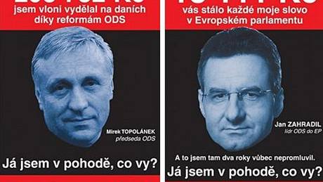 Negativní billboardy s Janem Zahradilem a Mirkem Topolánkem