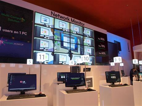 LG Network Monitor - 11 monitor pipojench k jednomu potai pomoc LAN