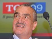 Karel Schwarzenberg na tiskov konferenci TOP 09 v Brn (2. 9. 2009)