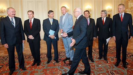 Setkání prezidenta Václava Klause s lídry parlamentních politických stran. (2. záí 2009)