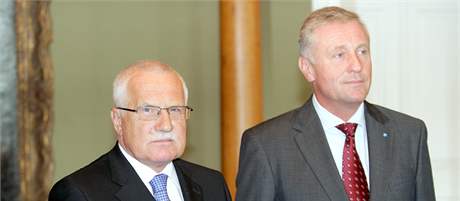 Prezident Václav Klaus a pedseda ODS Mirek Topolánek.