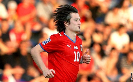 Tomá Rosický pi kvalifikaním zápasu se San Marinem. (9. záí 2009)