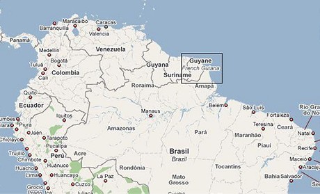 mapa - Francouzsk Guyana