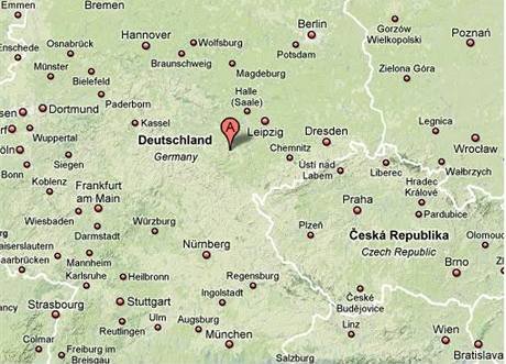 Jena na map Nmecka