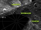 Radarový snímek jiního pólu Msíce