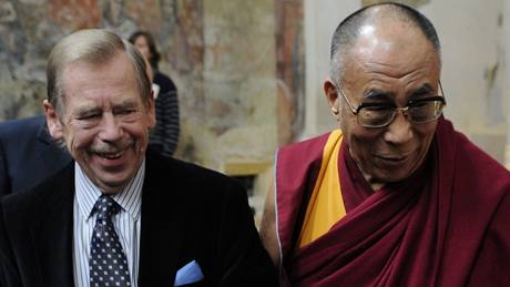 Václav Havel a dalajlama na konferenci Forum 2000