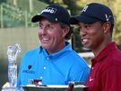 The Tour Championship 2009 - vítz Phil Mickelson (vlevo) a vítz FedEx Cupu 2099 Tiger Woods.