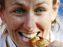 Kristin Armstrongov se zlatou medai z asovky na MS 2009