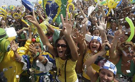 Brazilci slaví pidlení olympijských her Rio de Janeiru 2016