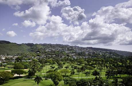 Typický obrázek z brazilského golfového hiít: palmové aleje jsou vude.