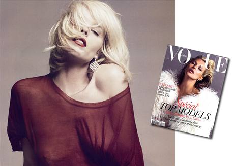 Modelka Eva Herzigová v časopise Vogue.