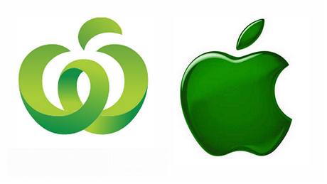 Nov logo spolenosti Woolworths se podle firmy Apple pli podob jejich slavnmu nakousnutmu jablku