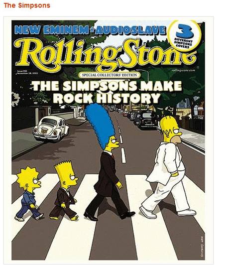 Koprovn npadu me bt i zajmav - ikonickou fotografii Abbey Road se leny skupiny Beatles rozpoznme kdykoli, zde se j inspirovali Simpsoni