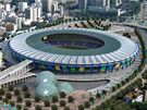 Rio de Janeiro 2016 - poítaová simulace fotbalového stánku Maracaná a jeho okolí