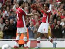 Arsenal: Cesc Fabregas (vlevo) a Theo Wallcot