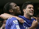 Chelsea: Didier Drogba (vlevo) a Michael Balack