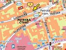 Soukenická ulice v Praze, kde spadl dm, mapa