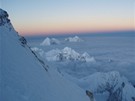 Vstup na Cho Oyu. Rozbesk 7800 m, minus 35, stn Everestu