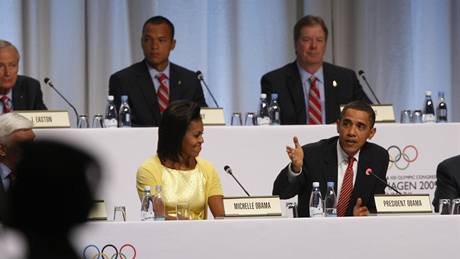Barack Obama hovoí pi prezentaci kandidatury Chicaga na olympijské hry 2016