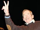 Vclav Havel vystoupil v Divadle Na Zbradl k 20. vro politickch zmn v...