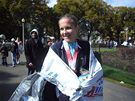 Monika na maratonu v Chicagu