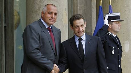 Bulharský premiér Bojko Borisov se seel s francouzským prezidentem Nicolasem Sarkozym (12. 10. 2009)