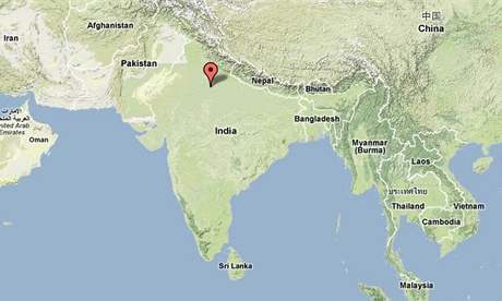 Mathura v Indii - mapa.